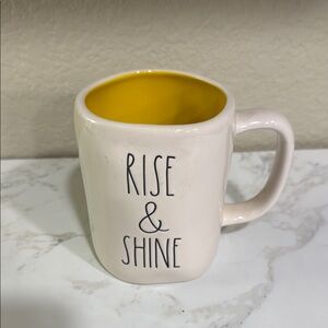 Rae Dunn Cream and Yellow Ceramic Mugs Set
